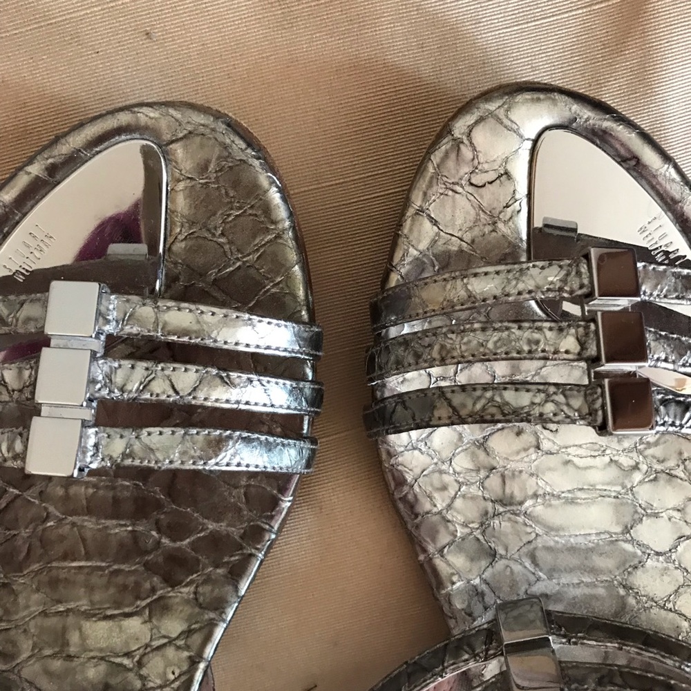 SOLD ON TRADESY!!! Stuart Weitzman ‘Playful’ python wdg sdl. Size 7. NWOT - Picture 2 of 7